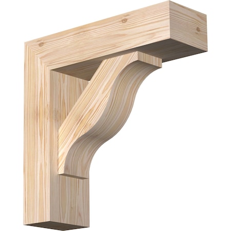 Funston Block Smooth Bracket W/ Offset Brace, Douglas Fir, 5 1/2W X 18D X 18H